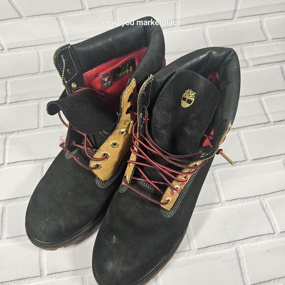 Timberland Men's 6" Premium waterproof Boots Red/Beige/Black Size 13M - Picture 8 of 16